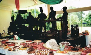 Christmas dessert buffet was presented with a different theme every year.