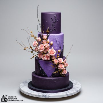 Starry Night Cascade Cake with Purple Fondant and Sugar Stars 3