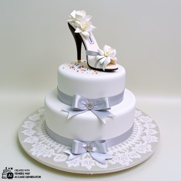 Whimsical High-Heel Shoe Cake with Buttercream Flowers and Chocolate Heel