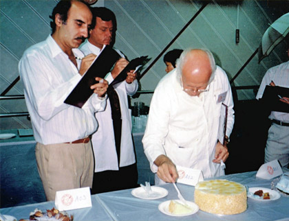 During Prima Cake Competition Judging with Joseph Cavietzel.