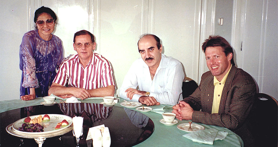 I was very honoured when Herr Kurt Schintler (Principle of Master School in Koln Germany) and Mr Ewald Notter (World renown sugar artist and owner/founder of International School of Confectionary Arts outside Washington City USA) accepted my dinner invitation. We talked about the olden days in Germany and Switzerland. Mrs Kavietzel (standing) on left.