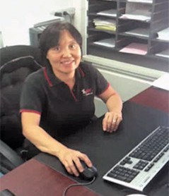 Jiuan in the office.
